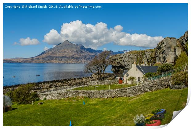 Harbour Cottage, Elgol, Isle of Skye. Print by Richard Smith