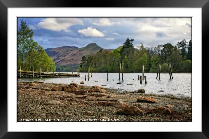 "Derwentwater groynes and jetty 2" Framed Mounted Print by ROS RIDLEY
