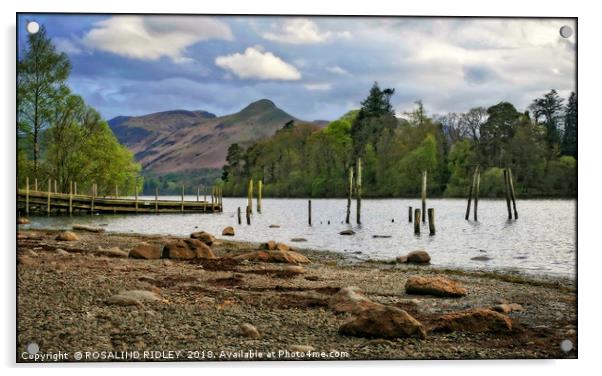 "Derwentwater groynes and jetty 2" Acrylic by ROS RIDLEY