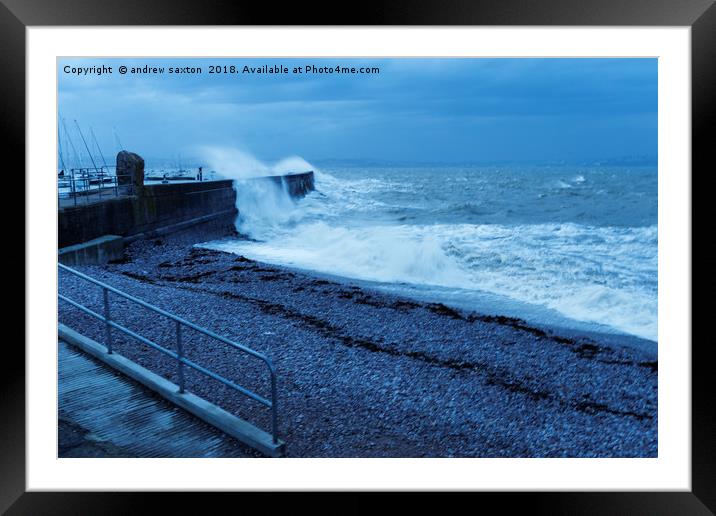 BRIXHAM STORM Framed Mounted Print by andrew saxton
