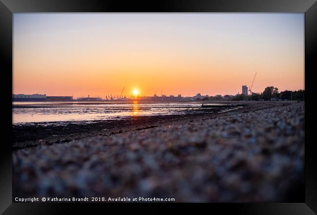 Sunset over Southampton Water, England, UK Framed Print by KB Photo