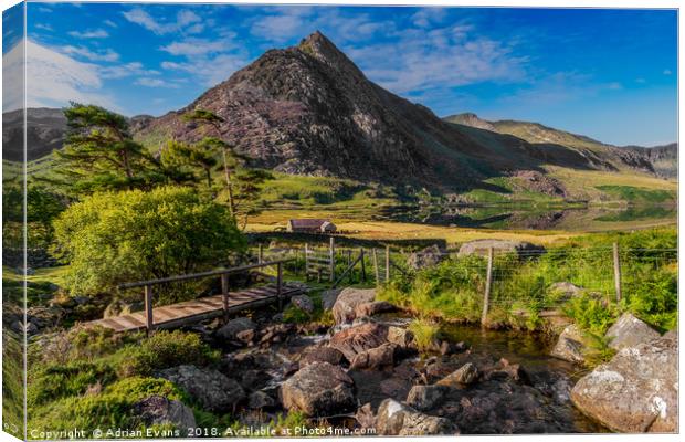 Tryfan Mountain Valley Canvas Print by Adrian Evans