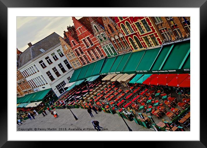 Bruges Markt in Bruges, Belgium Framed Mounted Print by Penny Martin