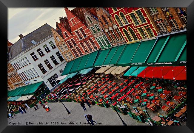 Bruges Markt in Bruges, Belgium Framed Print by Penny Martin