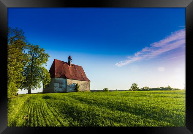 Old church in the summer field. Framed Print by Sergey Fedoskin