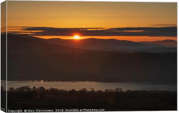 Ullswater Sunset Canvas Print by Gary Clarricoates