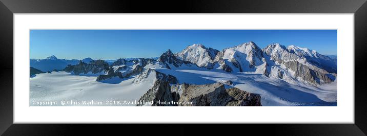 AIguille du Tour summit panorama  Framed Mounted Print by Chris Warham