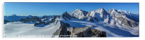 AIguille du Tour summit panorama  Acrylic by Chris Warham