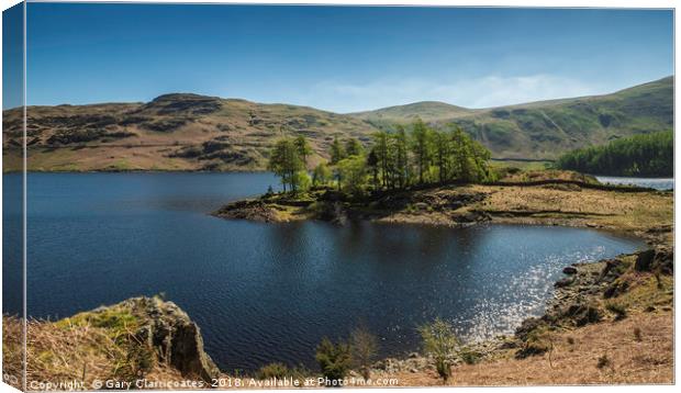 Sun over Haweswater Canvas Print by Gary Clarricoates