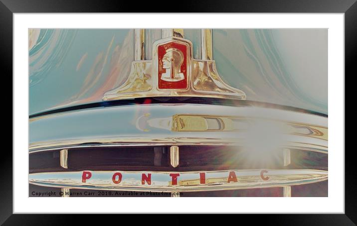 Stunning Pontiac in the sun Framed Mounted Print by Warren Carr