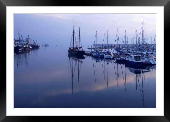 Eerie early morning Brixham harbour Framed Mounted Print by Steve Mantell