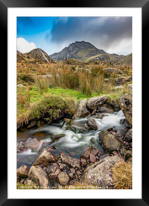 Tryfan Snowdonia National Park Framed Mounted Print by Adrian Evans