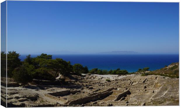 Kameiros on Rhodes Island, Greece Canvas Print by Penny Martin