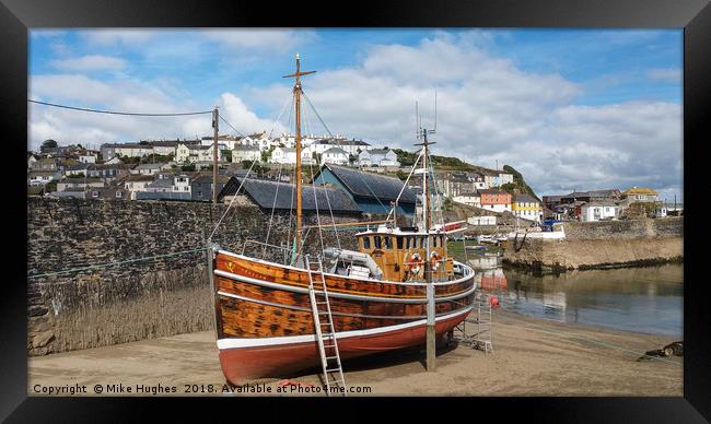 Mevagissey Trawler Framed Print by Mike Hughes