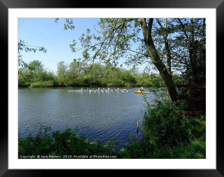    Rowing on the River                             Framed Mounted Print by Jane Metters