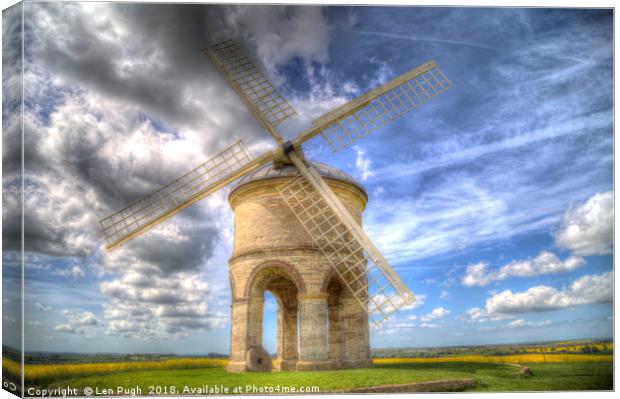 Chesterton Windmill Canvas Print by Len Pugh