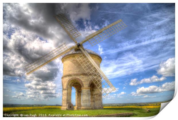 Chesterton Windmill Print by Len Pugh