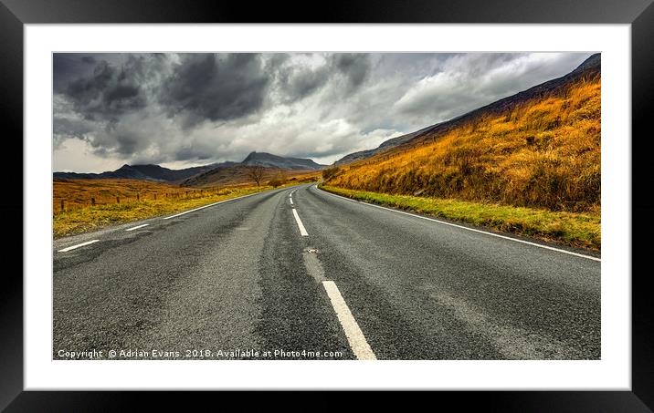 Winding Welsh Road Framed Mounted Print by Adrian Evans
