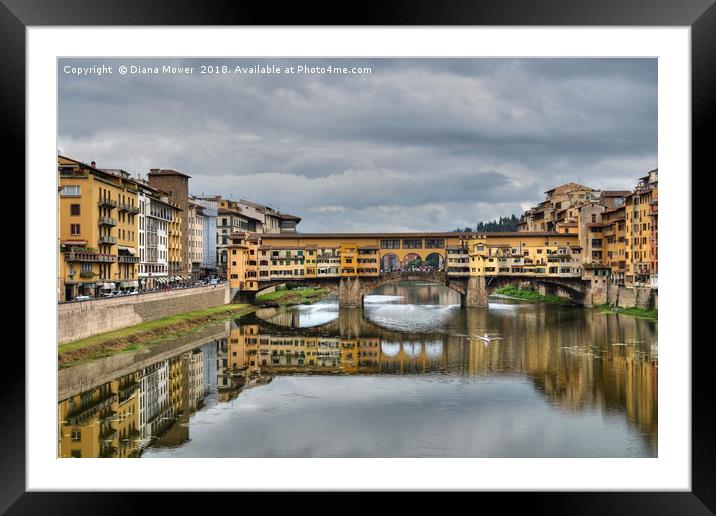 Ponte Vecchio Florence Framed Mounted Print by Diana Mower