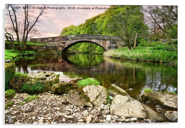 Bridge at  Bolton by bowland Acrylic by Derrick Fox Lomax
