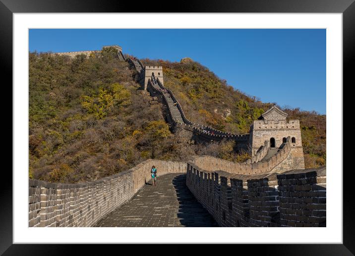 Chinese Wall at Mutianyu Framed Mounted Print by Thomas Schaeffer