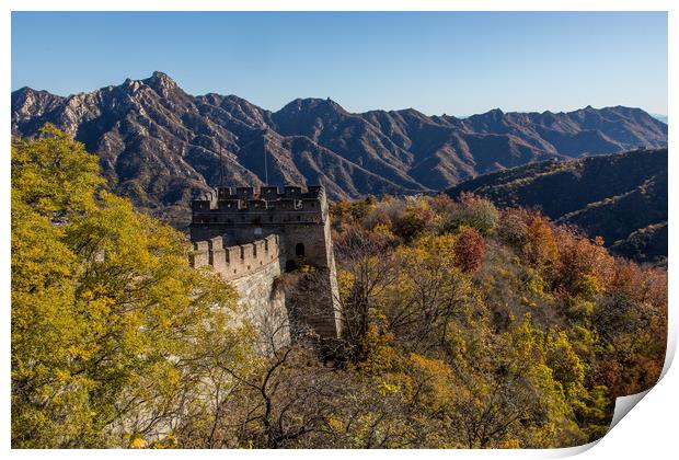 Chinese Wall at Mutianyu Print by Thomas Schaeffer