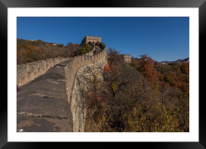 Chinese Wall at Mutianyu Framed Mounted Print by Thomas Schaeffer