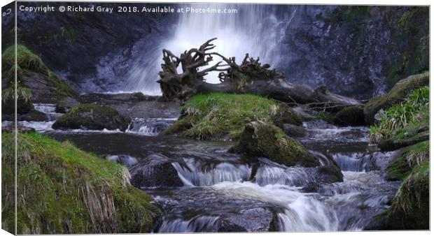 The stunning Pistyll Rhaeadr Waterfall, Snowdonia Canvas Print by Richard Gray