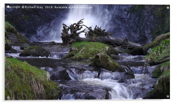 The stunning Pistyll Rhaeadr Waterfall, Snowdonia Acrylic by Richard Gray