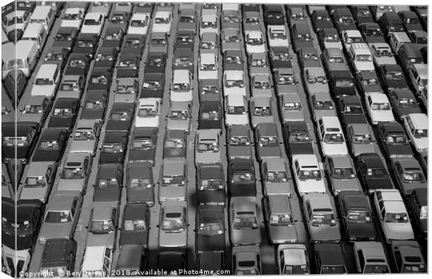 Endless Lines of Exported Cars Canvas Print by Ben Delves