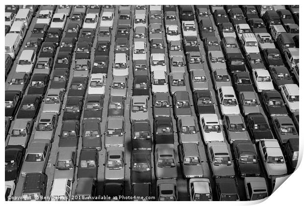 Endless Lines of Exported Cars Print by Ben Delves