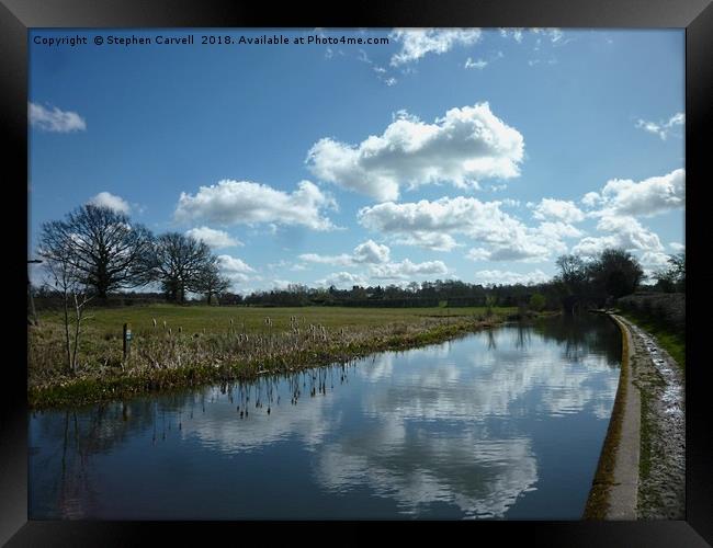 Cloud Reflections, The Grand Union Canal Framed Print by Stephen Carvell