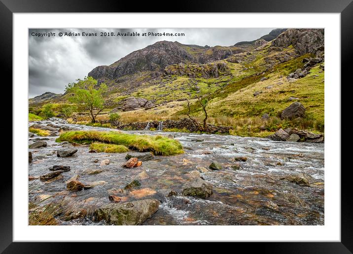 Llanberis Pass Snowdonia Framed Mounted Print by Adrian Evans