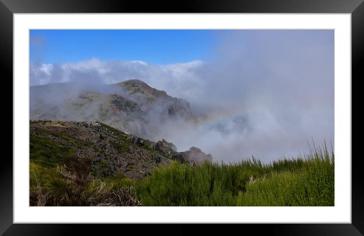 Rainbow at Pico Arieiro, Madeira Framed Mounted Print by barbara walsh