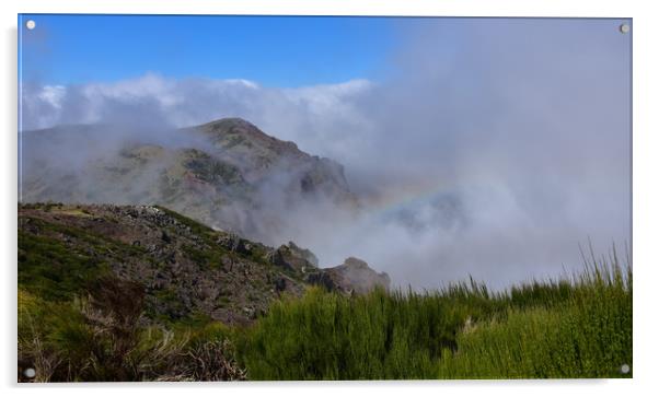 Rainbow at Pico Arieiro, Madeira Acrylic by barbara walsh