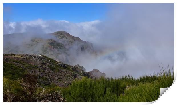 Rainbow at Pico Arieiro, Madeira Print by barbara walsh