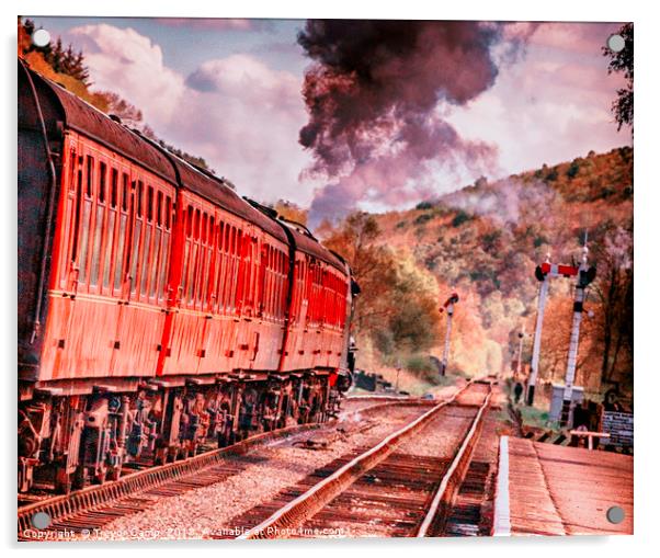 Steaming down the Infinity Line Acrylic by Trevor Camp