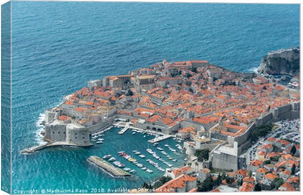 Birds eye view of Dubrovnik Old town Canvas Print by Madhurima Ranu