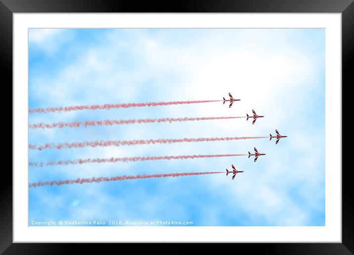 Red Arrows at RIAT, UK Framed Mounted Print by Madhurima Ranu