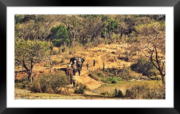 Elephant Ride Framed Mounted Print by Lisa PB