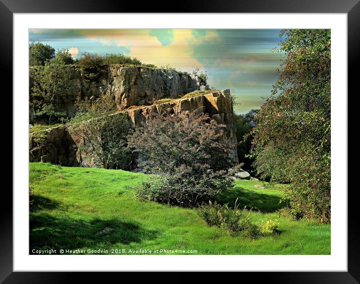 Black Rock Framed Mounted Print by Heather Goodwin