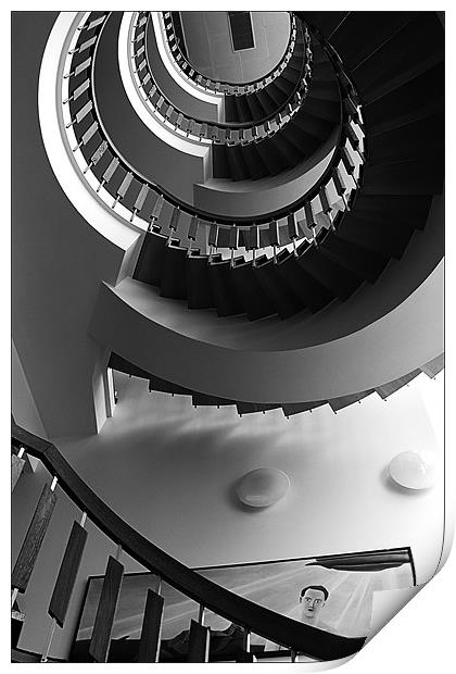 Spiral Staircase Print by Tony Bates