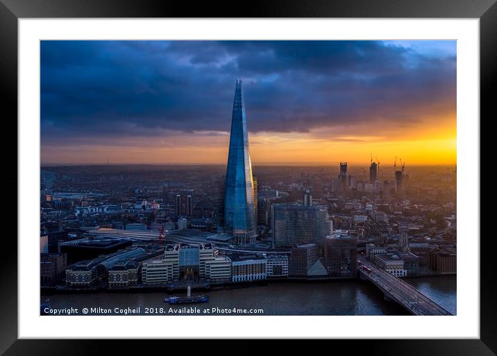 The Shard at Sunset Framed Mounted Print by Milton Cogheil