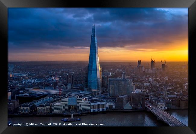 The Shard at Sunset Framed Print by Milton Cogheil