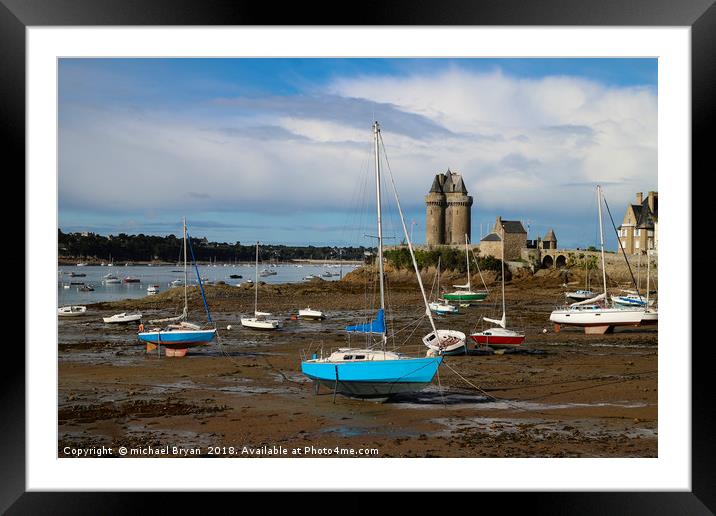 The Solidor Tower Saint Malo Brittany Framed Mounted Print by michael Bryan