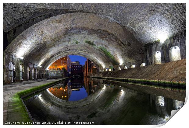 The Old Canal Tunnel, Birmingham Print by Jon Jones
