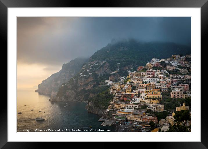 Clouds Over Positano Framed Mounted Print by James Rowland