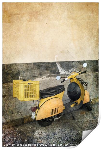 The Yellow Scooter Print by James Rowland