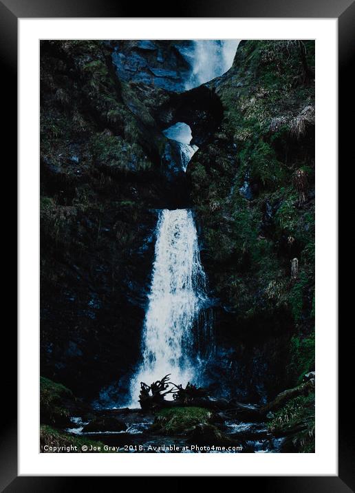 Pistyll Waterfall Framed Mounted Print by Joe Gray