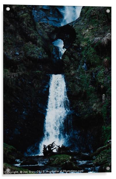 Pistyll Waterfall Acrylic by Joe Gray